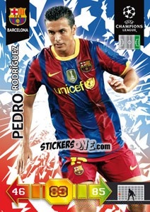 Sticker Pedro Rodríguez - UEFA Champions League 2010-2011. Adrenalyn XL n. 28 - Panini