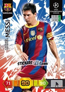 Sticker Lionel Messi - UEFA Champions League 2010-2011. Adrenalyn XL - Panini