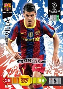 Sticker David Villa - UEFA Champions League 2010-2011. Adrenalyn XL n. 31 - Panini