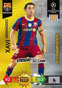 Sticker Xavi Hernández - UEFA Champions League 2010-2011. Adrenalyn XL n. 32 - Panini