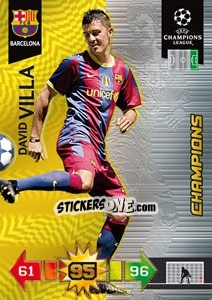 Figurina David Villa - UEFA Champions League 2010-2011. Adrenalyn XL - Panini