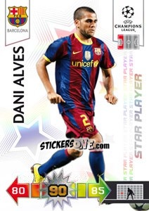 Sticker Dani Alves - UEFA Champions League 2010-2011. Adrenalyn XL n. 37 - Panini