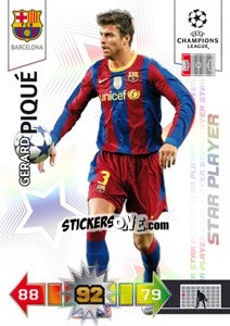 Sticker Gerard Piqué - UEFA Champions League 2010-2011. Adrenalyn XL n. 38 - Panini