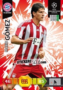 Sticker Mario Gómez - UEFA Champions League 2010-2011. Adrenalyn XL n. 51 - Panini