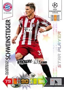 Sticker Bastian Schweinsteiger - UEFA Champions League 2010-2011. Adrenalyn XL - Panini