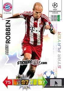 Sticker Arjen Robben - UEFA Champions League 2010-2011. Adrenalyn XL n. 60 - Panini