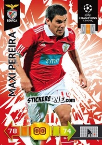 Sticker Maxi Pereira - UEFA Champions League 2010-2011. Adrenalyn XL n. 65 - Panini