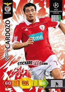 Sticker Óscar Cardozo - UEFA Champions League 2010-2011. Adrenalyn XL - Panini