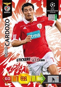 Sticker Óscar Cardozo - UEFA Champions League 2010-2011. Adrenalyn XL n. 70 - Panini