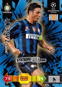 Sticker Javier Zanetti - UEFA Champions League 2010-2011. Adrenalyn XL n. 121 - Panini
