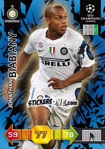 Sticker Jonathan Biabiany - UEFA Champions League 2010-2011. Adrenalyn XL n. 126 - Panini