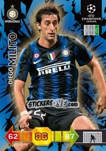 Sticker Diego Milito - UEFA Champions League 2010-2011. Adrenalyn XL n. 128 - Panini