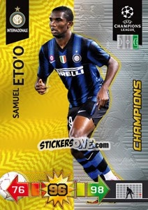 Sticker Samuel Eto'o - UEFA Champions League 2010-2011. Adrenalyn XL n. 132 - Panini