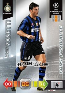 Sticker Javier Zanetti - UEFA Champions League 2010-2011. Adrenalyn XL n. 133 - Panini