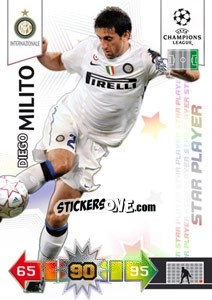 Sticker Diego Milito - UEFA Champions League 2010-2011. Adrenalyn XL n. 137 - Panini
