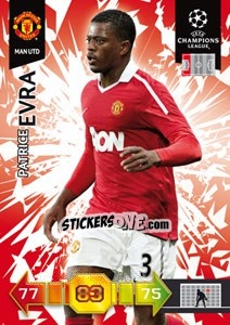 Sticker Patrice Evra - UEFA Champions League 2010-2011. Adrenalyn XL n. 156 - Panini