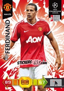Sticker Rio Ferdinand - UEFA Champions League 2010-2011. Adrenalyn XL n. 158 - Panini