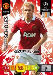 Sticker Paul Scholes - UEFA Champions League 2010-2011. Adrenalyn XL n. 160 - Panini