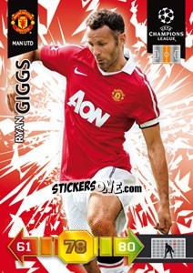 Sticker Ryan Giggs - UEFA Champions League 2010-2011. Adrenalyn XL n. 161 - Panini