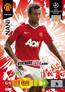 Sticker Nani - UEFA Champions League 2010-2011. Adrenalyn XL - Panini