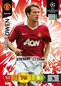 Sticker Michael Owen - UEFA Champions League 2010-2011. Adrenalyn XL n. 165 - Panini