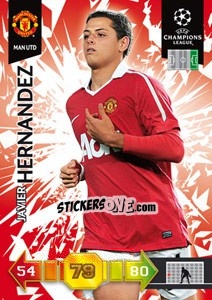 Sticker Javier Hernandez - UEFA Champions League 2010-2011. Adrenalyn XL n. 168 - Panini