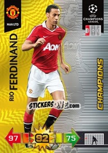 Sticker Rio Ferdinand - UEFA Champions League 2010-2011. Adrenalyn XL n. 169 - Panini