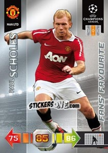Sticker Paul Scholes - UEFA Champions League 2010-2011. Adrenalyn XL n. 172 - Panini
