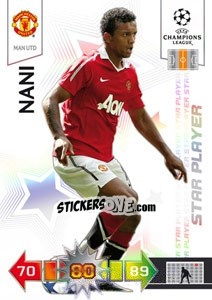 Sticker Nani - UEFA Champions League 2010-2011. Adrenalyn XL n. 174 - Panini