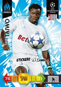 Sticker Taye Taiwo - UEFA Champions League 2010-2011. Adrenalyn XL n. 178 - Panini
