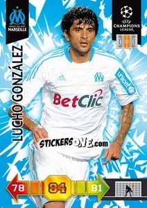 Sticker Lucho González - UEFA Champions League 2010-2011. Adrenalyn XL - Panini