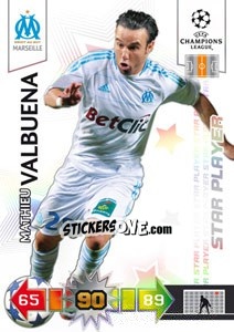 Sticker Mathieu Valbuena - UEFA Champions League 2010-2011. Adrenalyn XL n. 191 - Panini
