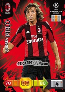 Sticker Andrea Pirlo - UEFA Champions League 2010-2011. Adrenalyn XL n. 196 - Panini