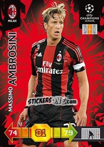 Sticker Massimo Ambrosini - UEFA Champions League 2010-2011. Adrenalyn XL n. 197 - Panini