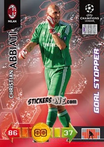 Sticker Christian Abbiati - UEFA Champions League 2010-2011. Adrenalyn XL - Panini