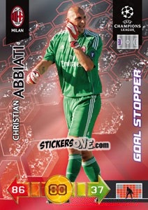 Sticker Christian Abbiati - UEFA Champions League 2010-2011. Adrenalyn XL n. 207 - Panini