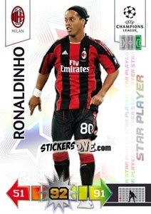 Figurina Ronaldinho - UEFA Champions League 2010-2011. Adrenalyn XL - Panini