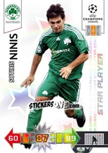 Sticker Sotiris Ninis - UEFA Champions League 2010-2011. Adrenalyn XL n. 219 - Panini