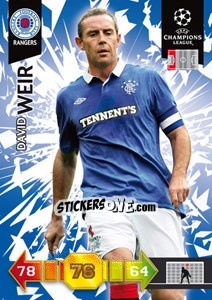 Sticker David Weir - UEFA Champions League 2010-2011. Adrenalyn XL n. 222 - Panini