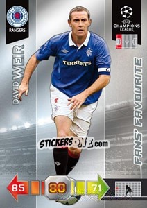 Sticker David Weir - UEFA Champions League 2010-2011. Adrenalyn XL - Panini