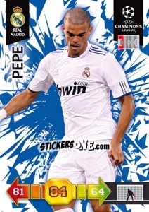 Sticker Pepe - UEFA Champions League 2010-2011. Adrenalyn XL - Panini