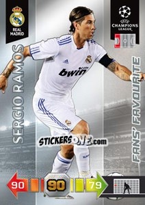 Sticker Sergio Ramos - UEFA Champions League 2010-2011. Adrenalyn XL n. 248 - Panini