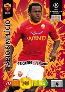 Sticker Fábio Simplício - UEFA Champions League 2010-2011. Adrenalyn XL n. 257 - Panini