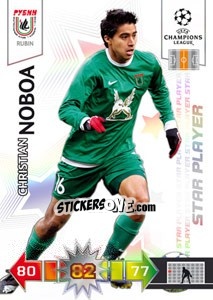 Sticker Christian Noboa - UEFA Champions League 2010-2011. Adrenalyn XL n. 282 - Panini