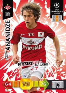 Sticker Jano Ananidze - UEFA Champions League 2010-2011. Adrenalyn XL n. 316 - Panini