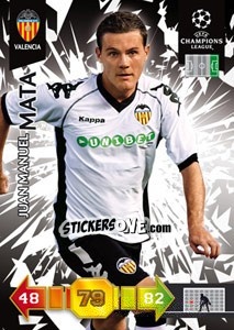 Sticker Juan Mata - UEFA Champions League 2010-2011. Adrenalyn XL n. 346 - Panini