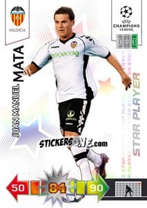 Sticker Juan Mata - UEFA Champions League 2010-2011. Adrenalyn XL n. 350 - Panini