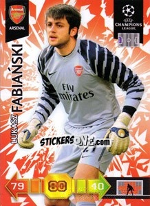 Sticker Lukasz Fabiański - UEFA Champions League 2010-2011. Adrenalyn XL - Panini