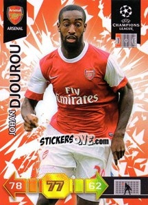 Sticker Johan Djourou - UEFA Champions League 2010-2011. Adrenalyn XL - Panini