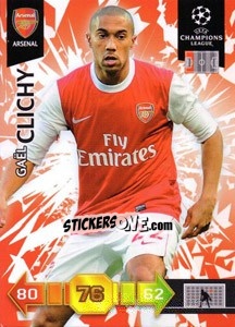 Sticker Gaël Clichy - UEFA Champions League 2010-2011. Adrenalyn XL - Panini